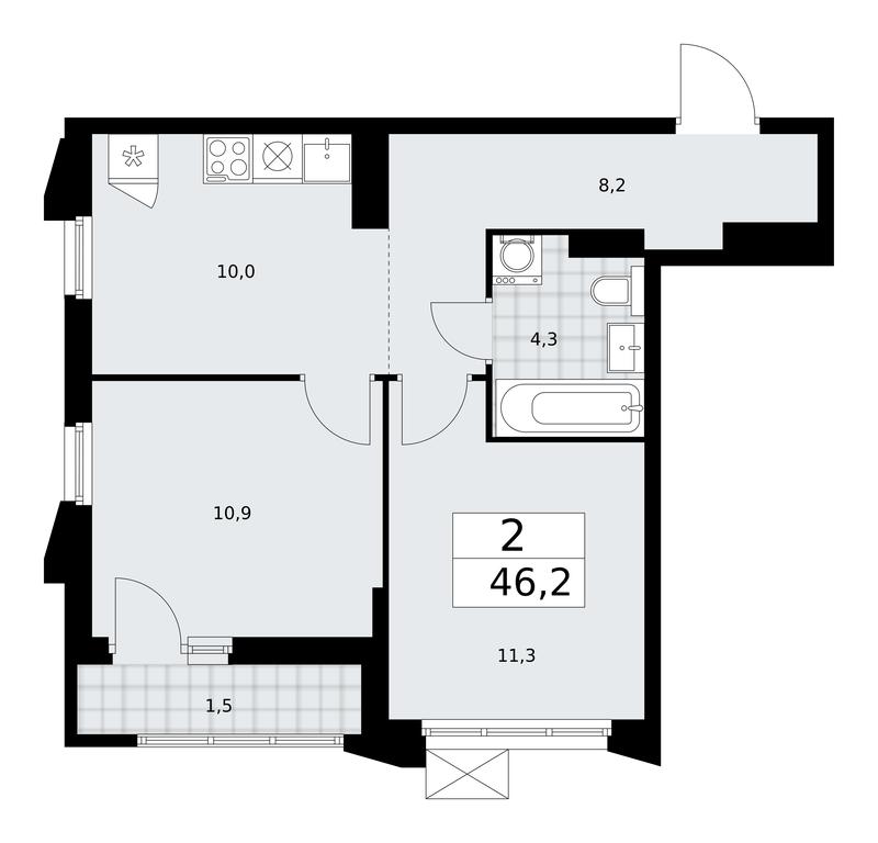 1-BD Apartment Sale, 46.2平方米 at Desnarechie, kvartal № 23, Desyonovskoye Settlement, Moscow, Russia #1 1-BD Apartment Sale, 46.2平方米 at Desnarechie, kvartal № 23, Desyonovskoye Settlement, Moscow, Russia #1