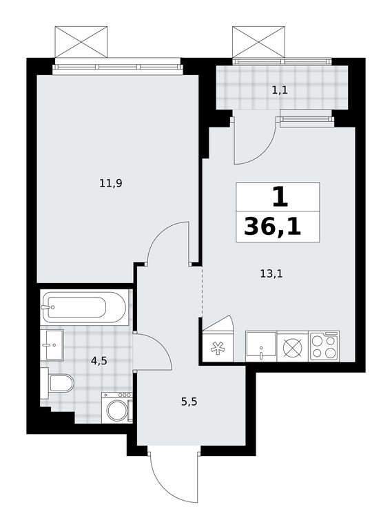 Apartment Sale, 36.1 sq. m. at Desnarechie, kvartal № 23, Desyonovskoye Settlement, Moscow, Russia #2 Apartment Sale, 36.1 sq. m. at Desnarechie, kvartal № 23, Desyonovskoye Settlement, Moscow, Russia #2