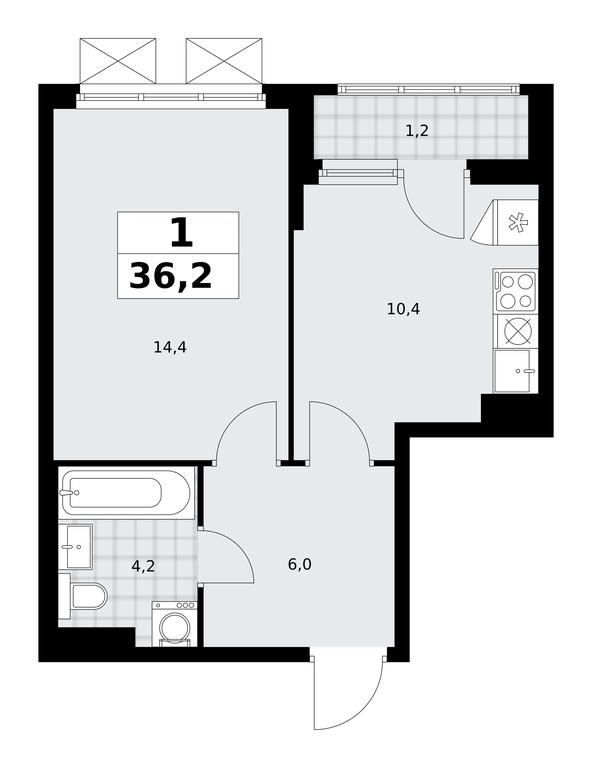 Apartment Sale, 36.2平方米 at Desnarechie, kvartal № 23, Desyonovskoye Settlement, Moscow, Russia #2