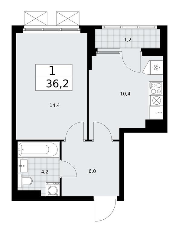Apartment Sale, 36.2平方米 at Desnarechie, kvartal № 23, Desyonovskoye Settlement, Moscow, Russia #1