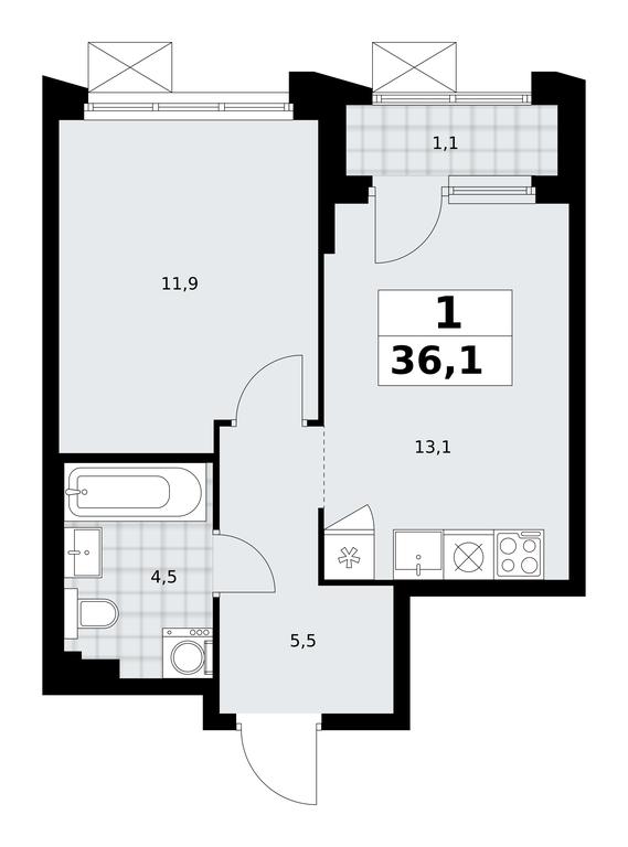 Apartment Sale, 36.1 sq. m. at Desnarechie, kvartal № 23, Desyonovskoye Settlement, Moscow, Russia #2