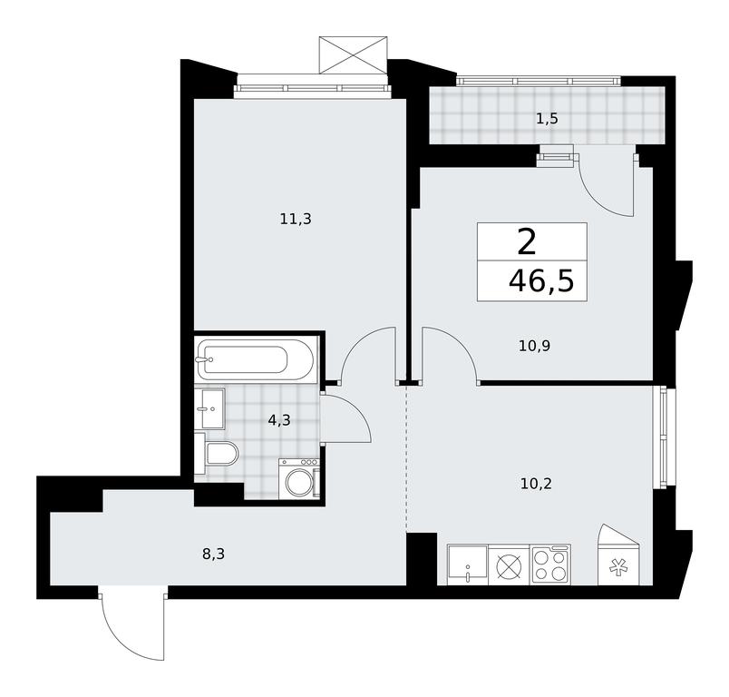 1-BD Apartment Sale, 46.5 sq. m. at Desnarechie, kvartal № 23, Desyonovskoye Settlement, Moscow, Russia #1 1-BD Apartment Sale, 46.5 sq. m. at Desnarechie, kvartal № 23, Desyonovskoye Settlement, Moscow, Russia #1