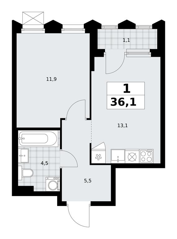 Продажа квартиры, 36,1 м² в ЖК «Деснаречье», квартал № 23, поселение Десёновское, Москва, Россия #2 Продажа квартиры, 36,1 м² в ЖК «Деснаречье», квартал № 23, поселение Десёновское, Москва, Россия #2