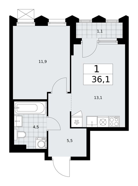 Продажа квартиры, 36,1 м² в ЖК «Деснаречье», квартал № 23, поселение Десёновское, Москва, Россия #1 Продажа квартиры, 36,1 м² в ЖК «Деснаречье», квартал № 23, поселение Десёновское, Москва, Россия #1