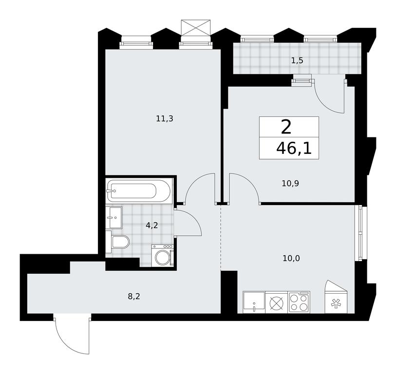 1-BD Apartment Sale, 46.1 sq. m. at Desnarechie, kvartal № 23, Desyonovskoye Settlement, Moscow, Russia #1 1-BD Apartment Sale, 46.1 sq. m. at Desnarechie, kvartal № 23, Desyonovskoye Settlement, Moscow, Russia #1