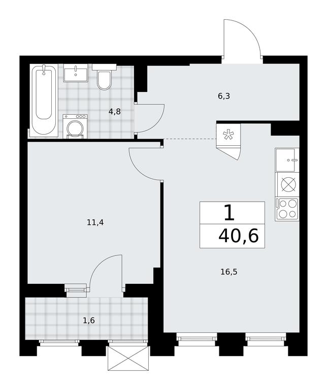 Apartment Sale, 40.6 sq. m. at Desnarechie, kvartal № 23, Desyonovskoye Settlement, Moscow, Russia #1 Apartment Sale, 40.6 sq. m. at Desnarechie, kvartal № 23, Desyonovskoye Settlement, Moscow, Russia #1