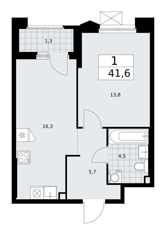 Apartment Sale, 41.6平方米 at Desnarechie, kvartal № 23, Desyonovskoye Settlement, Moscow, Russia #1 Apartment Sale, 41.6平方米 at Desnarechie, kvartal № 23, Desyonovskoye Settlement, Moscow, Russia #1