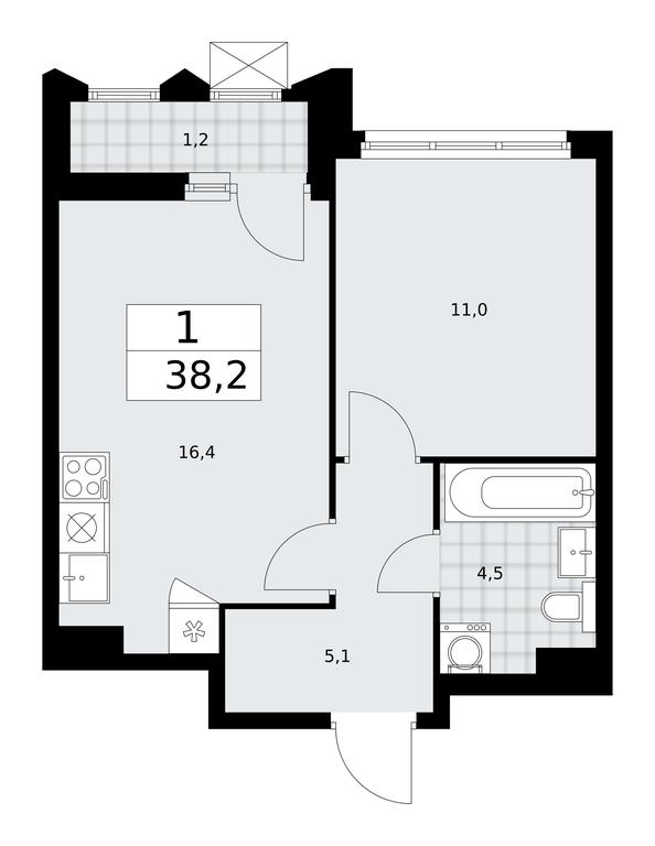 Apartment Sale, 38.2 sq. m. at Desnarechie, kvartal № 23, Desyonovskoye Settlement, Moscow, Russia #1