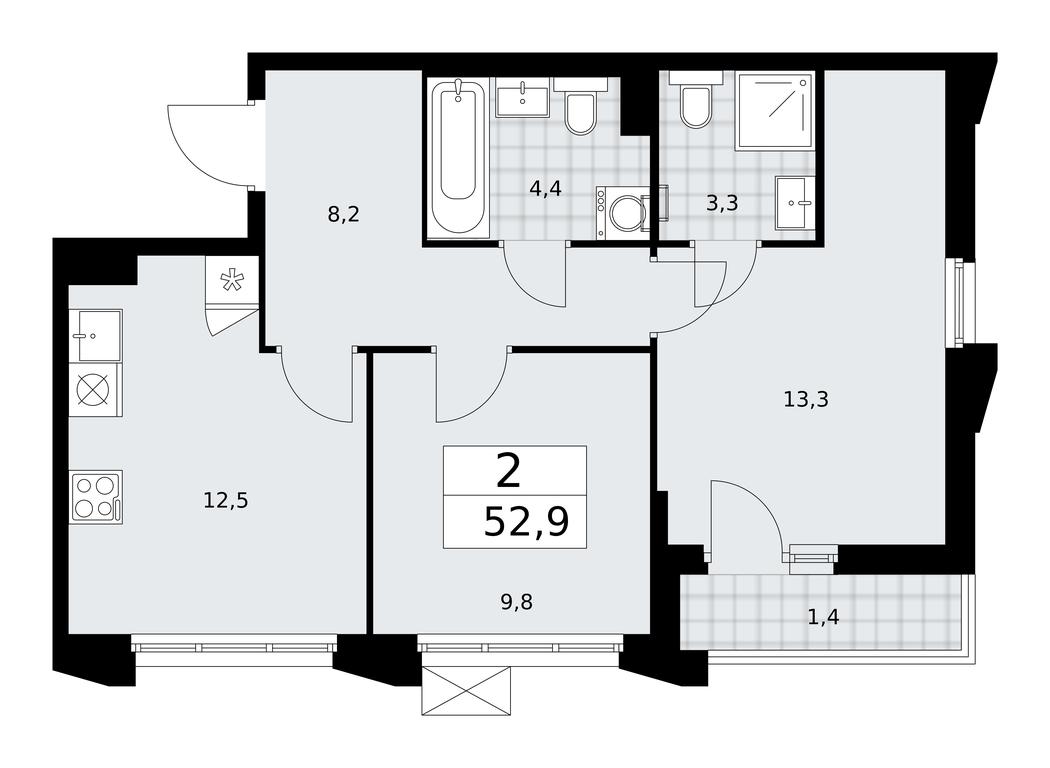 1-BD Apartment Sale, 52.9 sq. m. at Desnarechie, kvartal № 23, Desyonovskoye Settlement, Moscow, Russia #1 1-BD Apartment Sale, 52.9 sq. m. at Desnarechie, kvartal № 23, Desyonovskoye Settlement, Moscow, Russia #1