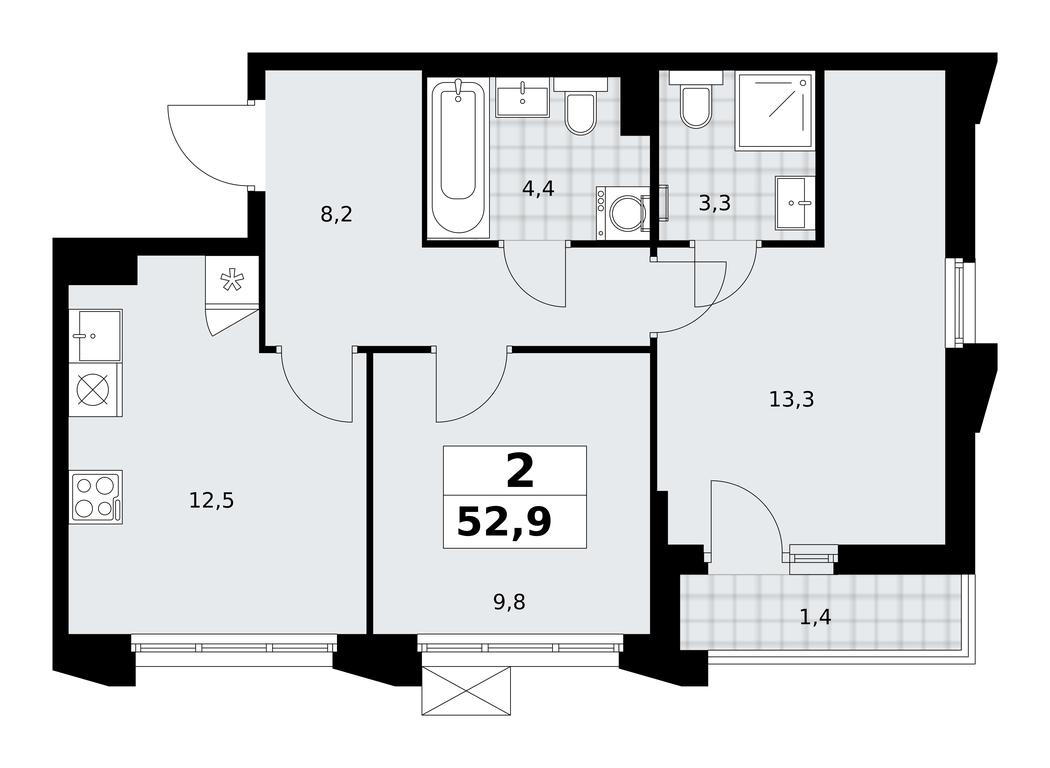 1-BD Apartment Sale, 52.9 sq. m. at Desnarechie, kvartal № 23, Desyonovskoye Settlement, Moscow, Russia #2 1-BD Apartment Sale, 52.9 sq. m. at Desnarechie, kvartal № 23, Desyonovskoye Settlement, Moscow, Russia #2