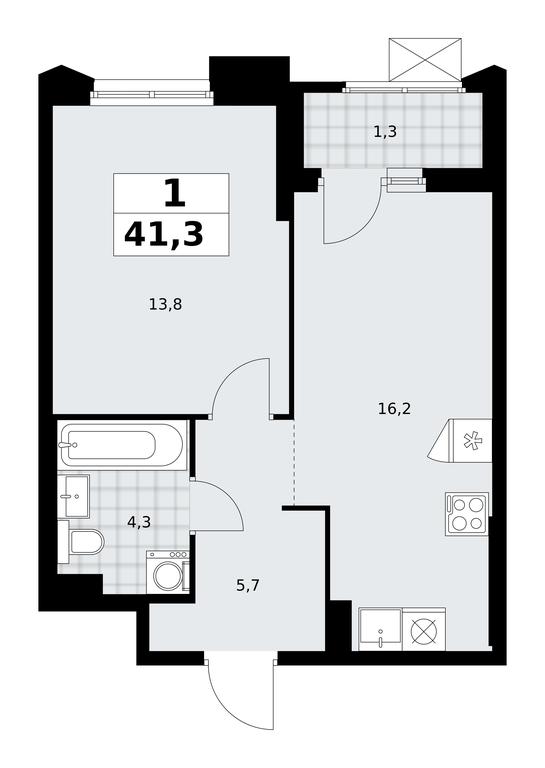Apartment Sale, 41.3 sq. m. at Desnarechie, kvartal № 23, Desyonovskoye Settlement, Moscow, Russia #2 Apartment Sale, 41.3 sq. m. at Desnarechie, kvartal № 23, Desyonovskoye Settlement, Moscow, Russia #2