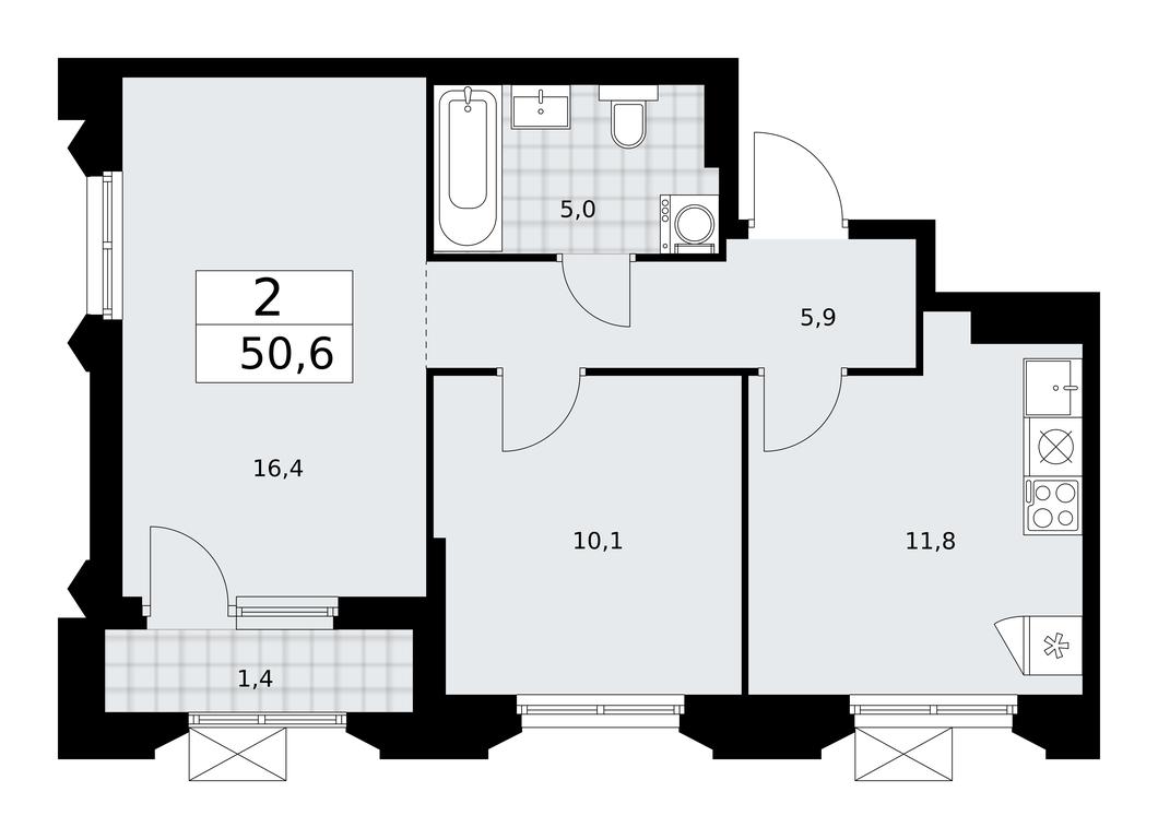 1-BD Apartment Sale, 50.6平方米 at Desnarechie, kvartal № 23, Desyonovskoye Settlement, Moscow, Russia #1 1-BD Apartment Sale, 50.6平方米 at Desnarechie, kvartal № 23, Desyonovskoye Settlement, Moscow, Russia #1