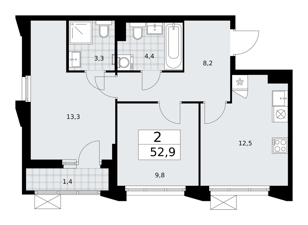 1-BD Apartment Sale, 52.9 sq. m. at Desnarechie, kvartal № 23, Desyonovskoye Settlement, Moscow, Russia #1 1-BD Apartment Sale, 52.9 sq. m. at Desnarechie, kvartal № 23, Desyonovskoye Settlement, Moscow, Russia #1