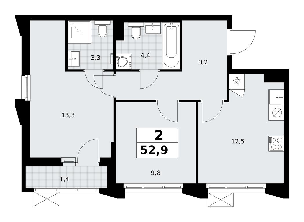 1-BD Apartment Sale, 52.9 sq. m. at Desnarechie, kvartal № 23, Desyonovskoye Settlement, Moscow, Russia #2 1-BD Apartment Sale, 52.9 sq. m. at Desnarechie, kvartal № 23, Desyonovskoye Settlement, Moscow, Russia #2