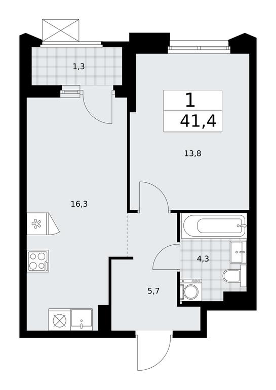 Apartment Sale, 41.4 sq. m. at Desnarechie, kvartal № 23, Desyonovskoye Settlement, Moscow, Russia #1