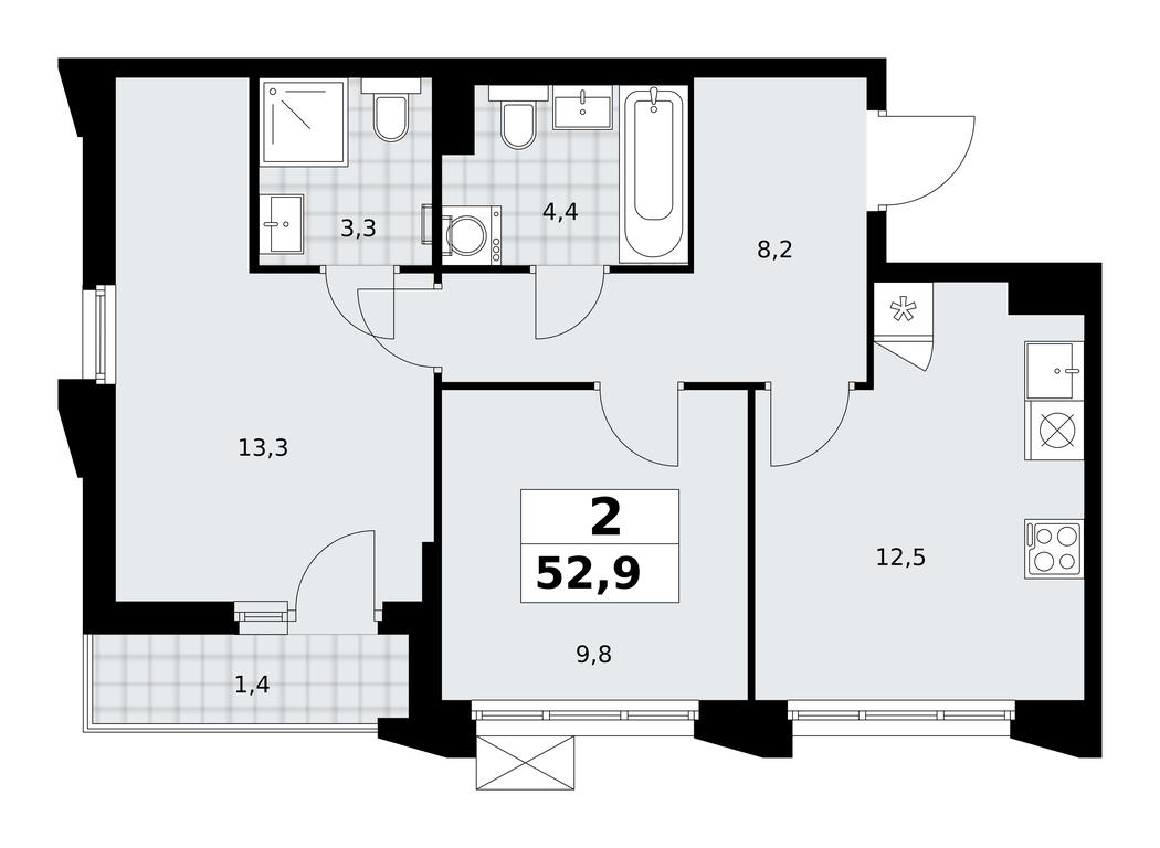 1-BD Apartment Sale, 52.9 sq. m. at Desnarechie, kvartal № 23, Desyonovskoye Settlement, Moscow, Russia #2 1-BD Apartment Sale, 52.9 sq. m. at Desnarechie, kvartal № 23, Desyonovskoye Settlement, Moscow, Russia #2