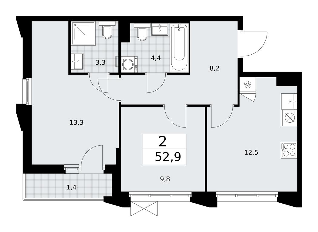 1-BD Apartment Sale, 52.9 sq. m. at Desnarechie, kvartal № 23, Desyonovskoye Settlement, Moscow, Russia #1 1-BD Apartment Sale, 52.9 sq. m. at Desnarechie, kvartal № 23, Desyonovskoye Settlement, Moscow, Russia #1