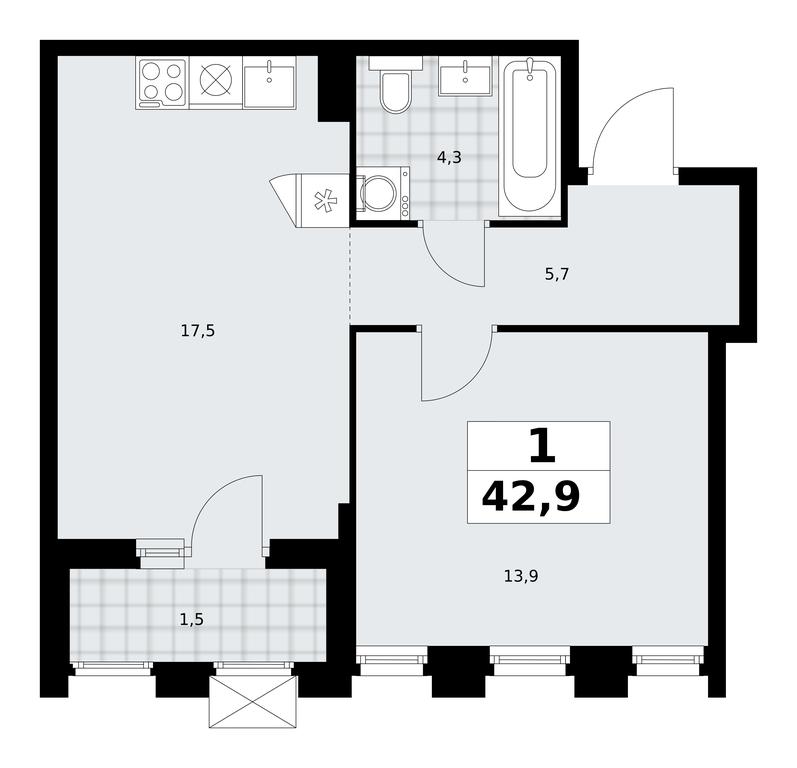 Продажа квартиры, 42,9 м² в ЖК «Деснаречье», квартал № 23, поселение Десёновское, Москва, Россия #2 Продажа квартиры, 42,9 м² в ЖК «Деснаречье», квартал № 23, поселение Десёновское, Москва, Россия #2