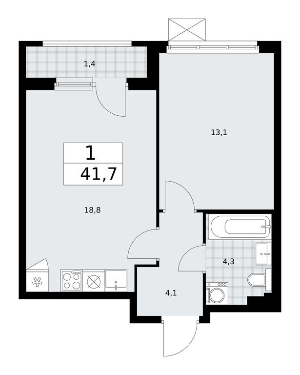 Apartment Sale, 41.7 sq. m. at Desnarechie, kvartal № 23, Desyonovskoye Settlement, Moscow, Russia #1