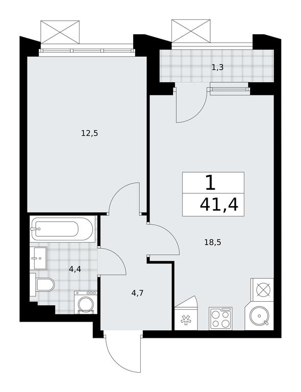 Apartment Sale, 41.4 sq. m. at Desnarechie, kvartal № 23, Desyonovskoye Settlement, Moscow, Russia #1