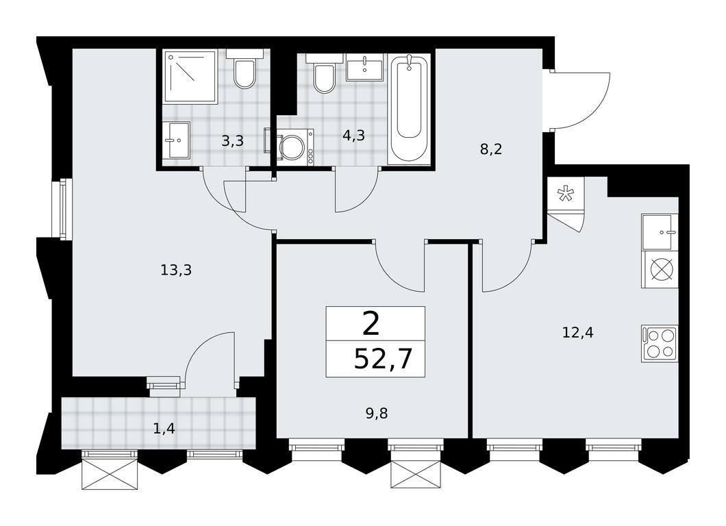 1-BD Apartment Sale, 52.7 sq. m. at Desnarechie, kvartal № 23, Desyonovskoye Settlement, Moscow, Russia #1 1-BD Apartment Sale, 52.7 sq. m. at Desnarechie, kvartal № 23, Desyonovskoye Settlement, Moscow, Russia #1