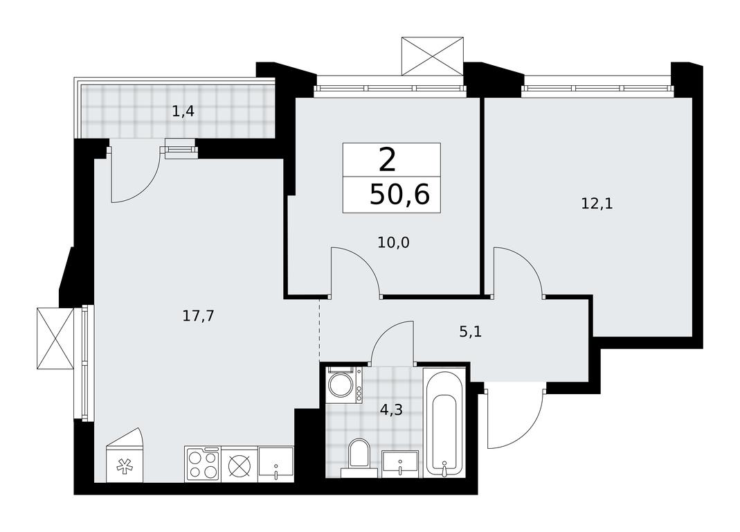 1-BD Apartment Sale, 50.6 sq. m. at Desnarechie, kvartal № 23, Desyonovskoye Settlement, Moscow, Russia #1 1-BD Apartment Sale, 50.6 sq. m. at Desnarechie, kvartal № 23, Desyonovskoye Settlement, Moscow, Russia #1