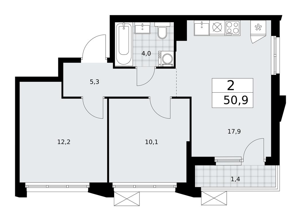1-BD Apartment Sale, 50.9平方米 at Desnarechie, kvartal № 23, Desyonovskoye Settlement, Moscow, Russia #1 1-BD Apartment Sale, 50.9平方米 at Desnarechie, kvartal № 23, Desyonovskoye Settlement, Moscow, Russia #1