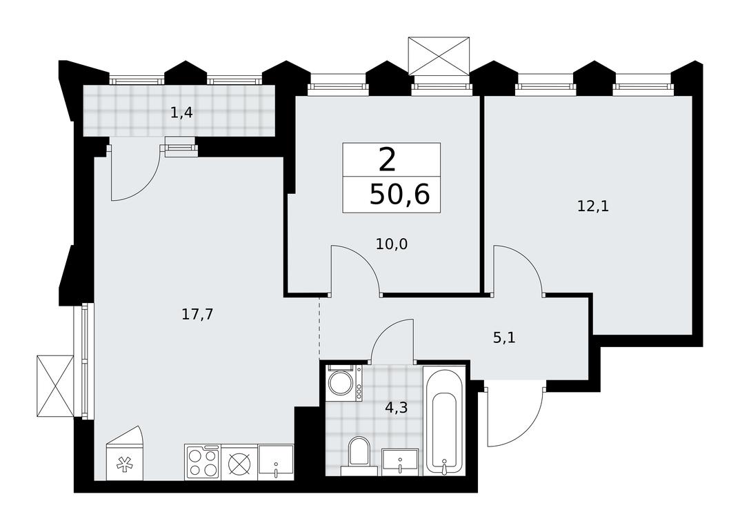 1-BD Apartment Sale, 50.6平方米 at Desnarechie, kvartal № 23, Desyonovskoye Settlement, Moscow, Russia #1 1-BD Apartment Sale, 50.6平方米 at Desnarechie, kvartal № 23, Desyonovskoye Settlement, Moscow, Russia #1