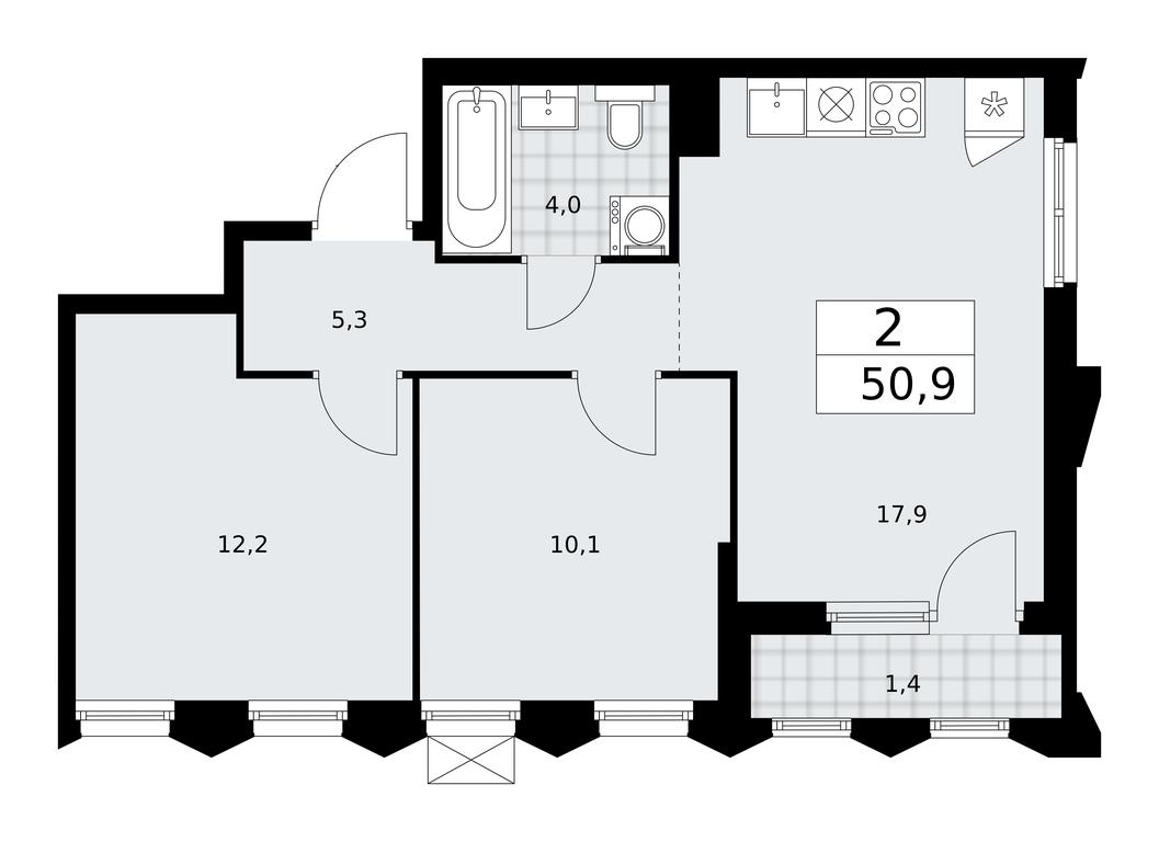 1-BD Apartment Sale, 50.9平方米 at Desnarechie, kvartal № 23, Desyonovskoye Settlement, Moscow, Russia #1 1-BD Apartment Sale, 50.9平方米 at Desnarechie, kvartal № 23, Desyonovskoye Settlement, Moscow, Russia #1