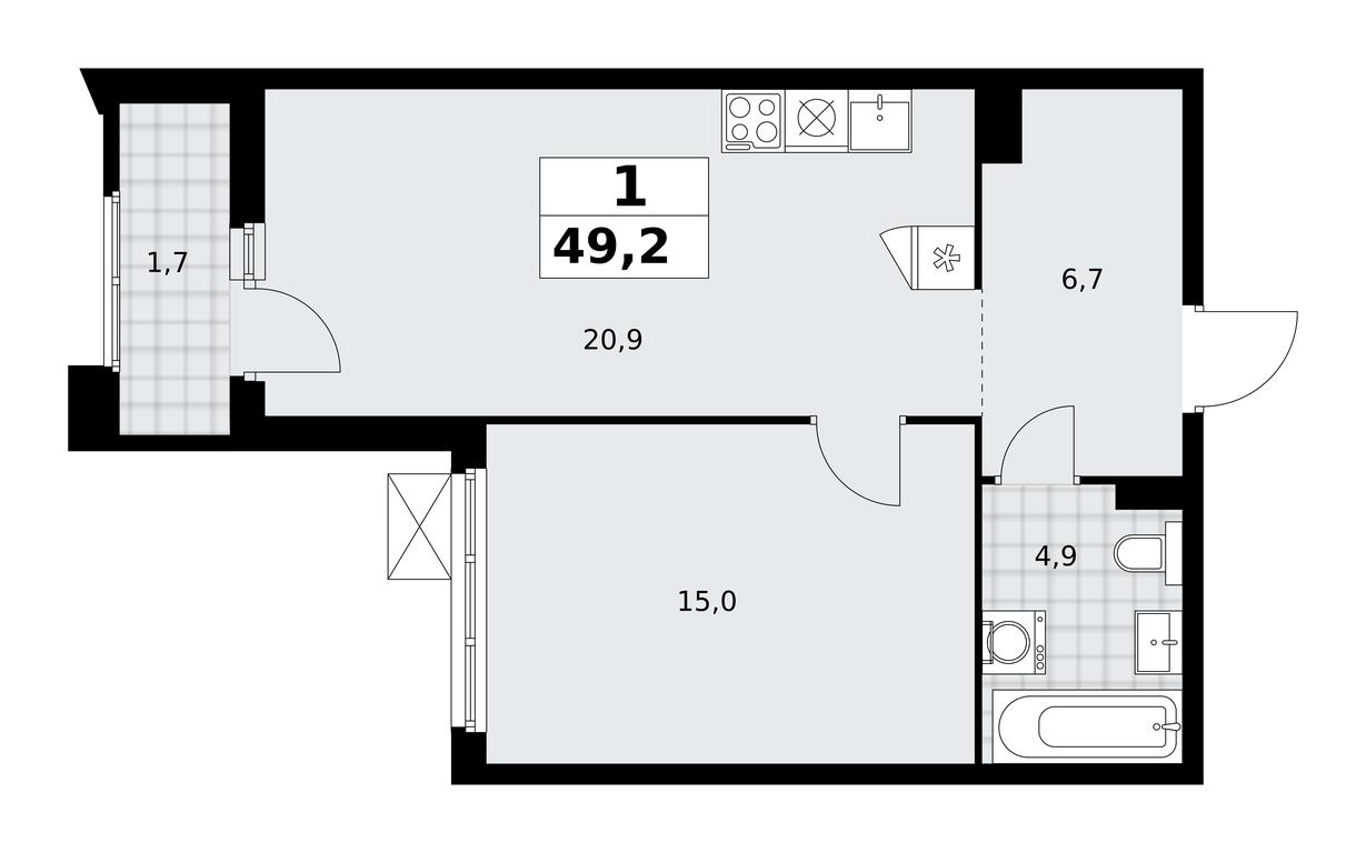 Apartment Sale, 49.2 sq. m. at Desnarechie, kvartal № 23, Desyonovskoye Settlement, Moscow, Russia #2