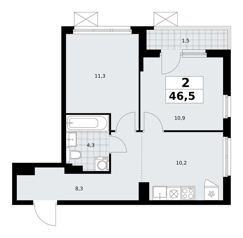 1-BD Apartment Sale, 46.5 sq. m. at Desnarechie, kvartal № 23, Desyonovskoye Settlement, Moscow, Russia #2 1-BD Apartment Sale, 46.5 sq. m. at Desnarechie, kvartal № 23, Desyonovskoye Settlement, Moscow, Russia #2