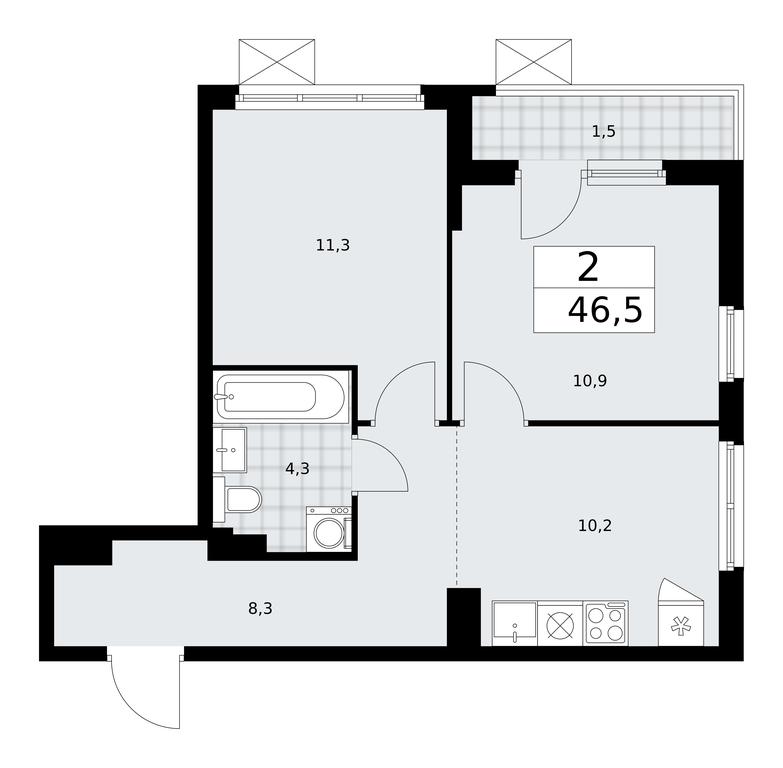 1-BD Apartment Sale, 46.5 sq. m. at Desnarechie, kvartal № 23, Desyonovskoye Settlement, Moscow, Russia #1 1-BD Apartment Sale, 46.5 sq. m. at Desnarechie, kvartal № 23, Desyonovskoye Settlement, Moscow, Russia #1