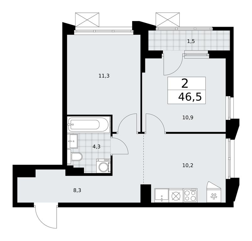 1-BD Apartment Sale, 46.5 sq. m. at Desnarechie, kvartal № 23, Desyonovskoye Settlement, Moscow, Russia #1 1-BD Apartment Sale, 46.5 sq. m. at Desnarechie, kvartal № 23, Desyonovskoye Settlement, Moscow, Russia #1