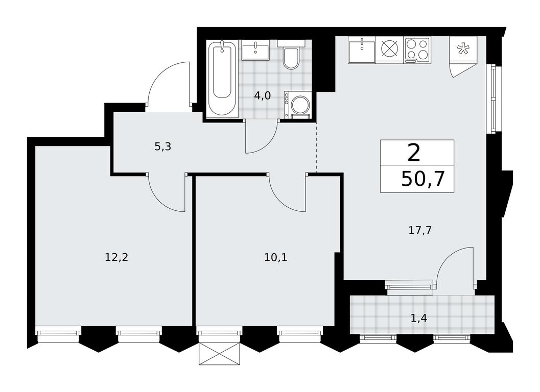 1-BD Apartment Sale, 50.7平方米 at Desnarechie, kvartal № 23, Desyonovskoye Settlement, Moscow, Russia #1 1-BD Apartment Sale, 50.7平方米 at Desnarechie, kvartal № 23, Desyonovskoye Settlement, Moscow, Russia #1
