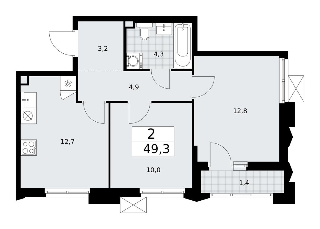 1-BD Apartment Sale, 49.3 sq. m. at Desnarechie, kvartal № 23, Desyonovskoye Settlement, Moscow, Russia #1 1-BD Apartment Sale, 49.3 sq. m. at Desnarechie, kvartal № 23, Desyonovskoye Settlement, Moscow, Russia #1