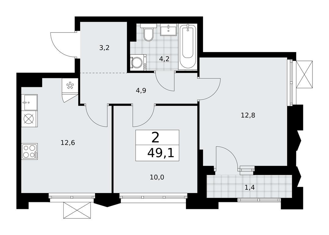 1-BD Apartment Sale, 49.1 sq. m. at Desnarechie, kvartal № 23, Desyonovskoye Settlement, Moscow, Russia #1 1-BD Apartment Sale, 49.1 sq. m. at Desnarechie, kvartal № 23, Desyonovskoye Settlement, Moscow, Russia #1