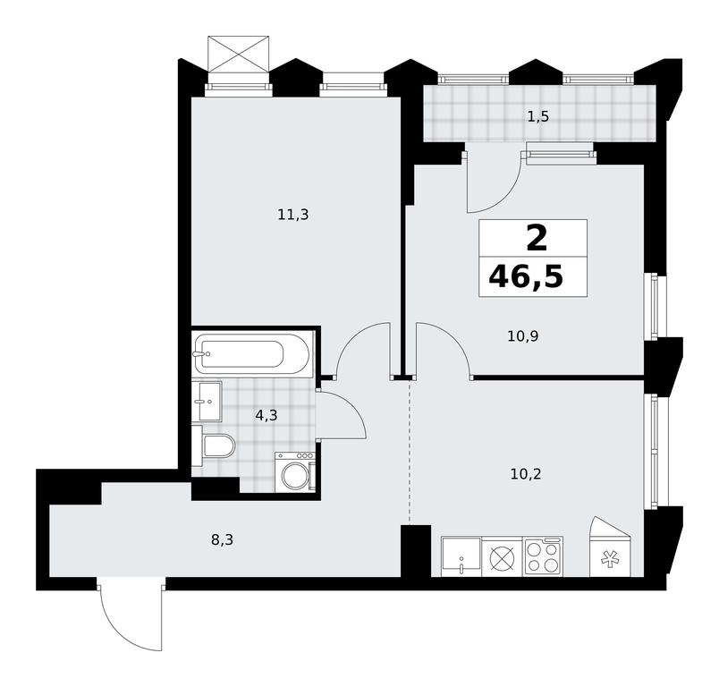 Продажа 1-комн. квартиры, 46,5 м² в ЖК «Деснаречье», квартал № 23, поселение Десёновское, Москва, Россия #2 Продажа 1-комн. квартиры, 46,5 м² в ЖК «Деснаречье», квартал № 23, поселение Десёновское, Москва, Россия #2