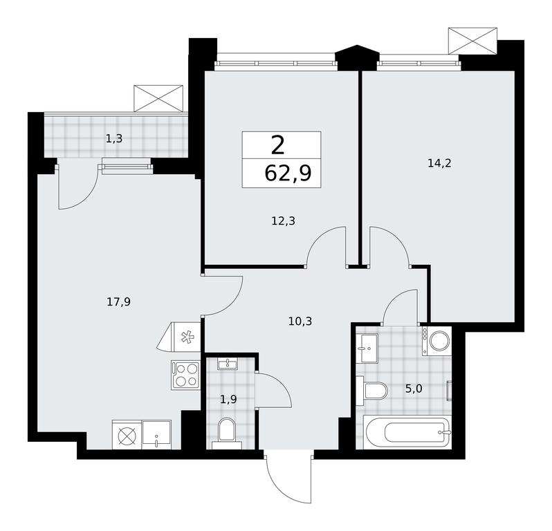 1-BD Apartment Sale, 62.9 sq. m. at Desnarechie, kvartal № 23, Desyonovskoye Settlement, Moscow, Russia #1 1-BD Apartment Sale, 62.9 sq. m. at Desnarechie, kvartal № 23, Desyonovskoye Settlement, Moscow, Russia #1