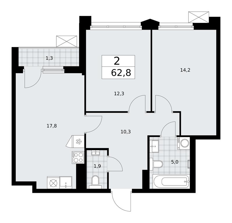 1-BD Apartment Sale, 62.8 sq. m. at Desnarechie, kvartal № 23, Desyonovskoye Settlement, Moscow, Russia #1 1-BD Apartment Sale, 62.8 sq. m. at Desnarechie, kvartal № 23, Desyonovskoye Settlement, Moscow, Russia #1
