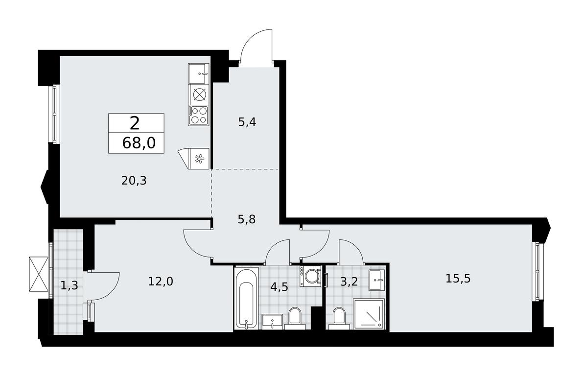 1-BD Apartment Sale, 68 sq. m. at Desnarechie, kvartal № 23, Desyonovskoye Settlement, Moscow, Russia #1 1-BD Apartment Sale, 68 sq. m. at Desnarechie, kvartal № 23, Desyonovskoye Settlement, Moscow, Russia #1
