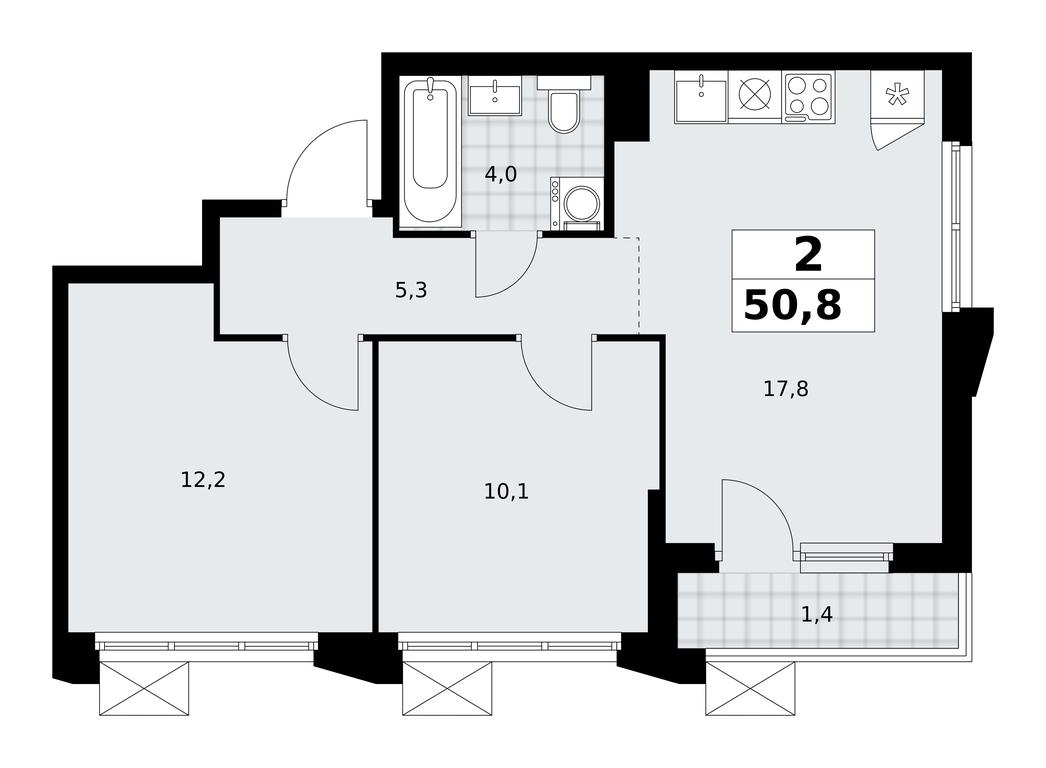1-BD Apartment Sale, 50.8平方米 at Desnarechie, kvartal № 23, Desyonovskoye Settlement, Moscow, Russia #2 1-BD Apartment Sale, 50.8平方米 at Desnarechie, kvartal № 23, Desyonovskoye Settlement, Moscow, Russia #2