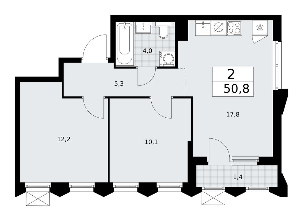 1-BD Apartment Sale, 50.8平方米 at Desnarechie, kvartal № 23, Desyonovskoye Settlement, Moscow, Russia #1 1-BD Apartment Sale, 50.8平方米 at Desnarechie, kvartal № 23, Desyonovskoye Settlement, Moscow, Russia #1
