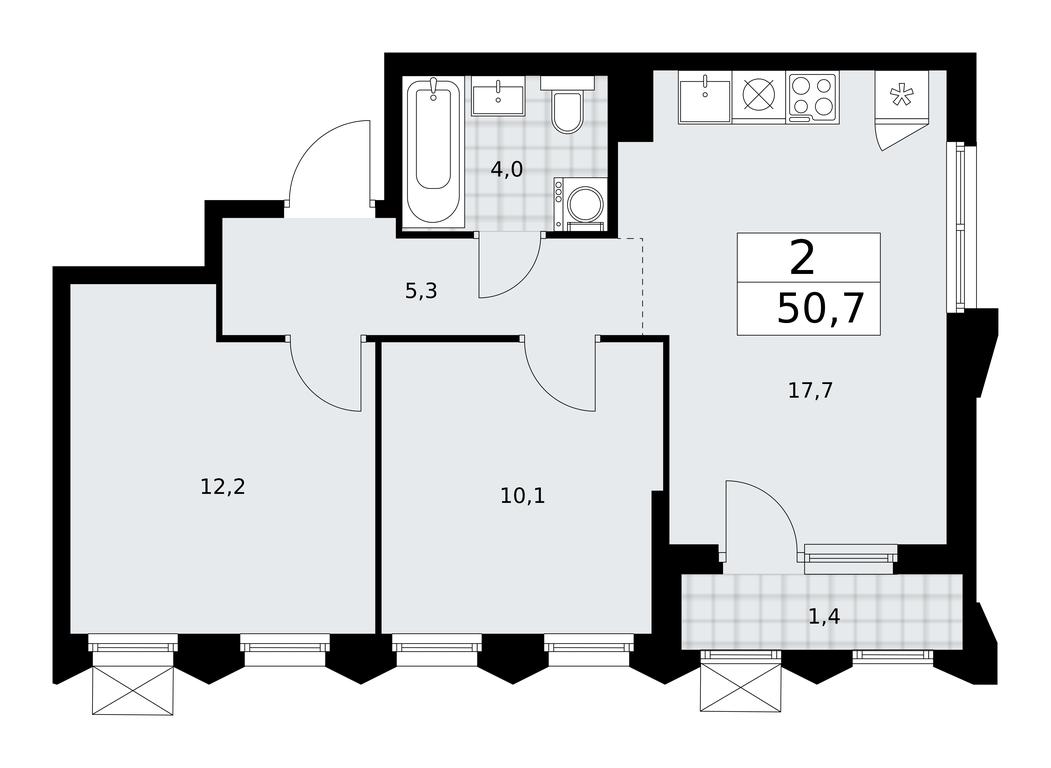 1-BD Apartment Sale, 50.7 sq. m. at Desnarechie, kvartal № 23, Desyonovskoye Settlement, Moscow, Russia #1 1-BD Apartment Sale, 50.7 sq. m. at Desnarechie, kvartal № 23, Desyonovskoye Settlement, Moscow, Russia #1
