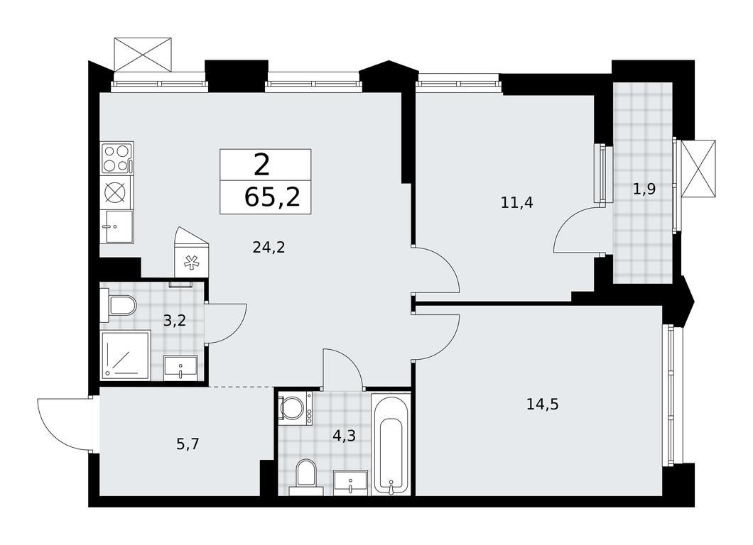 1-BD Apartment Sale, 65.2 sq. m. at Desnarechie, kvartal № 23, Desyonovskoye Settlement, Moscow, Russia #1 1-BD Apartment Sale, 65.2 sq. m. at Desnarechie, kvartal № 23, Desyonovskoye Settlement, Moscow, Russia #1