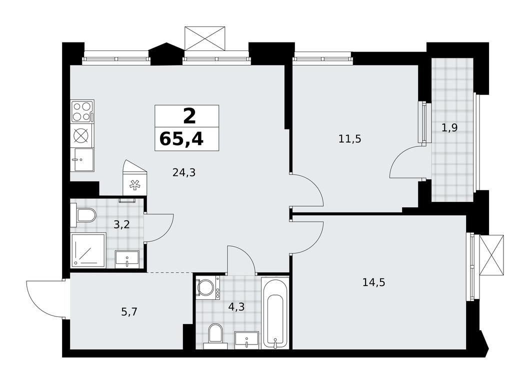 1-BD Apartment Sale, 65.4 sq. m. at Desnarechie, kvartal № 23, Desyonovskoye Settlement, Moscow, Russia #2 1-BD Apartment Sale, 65.4 sq. m. at Desnarechie, kvartal № 23, Desyonovskoye Settlement, Moscow, Russia #2