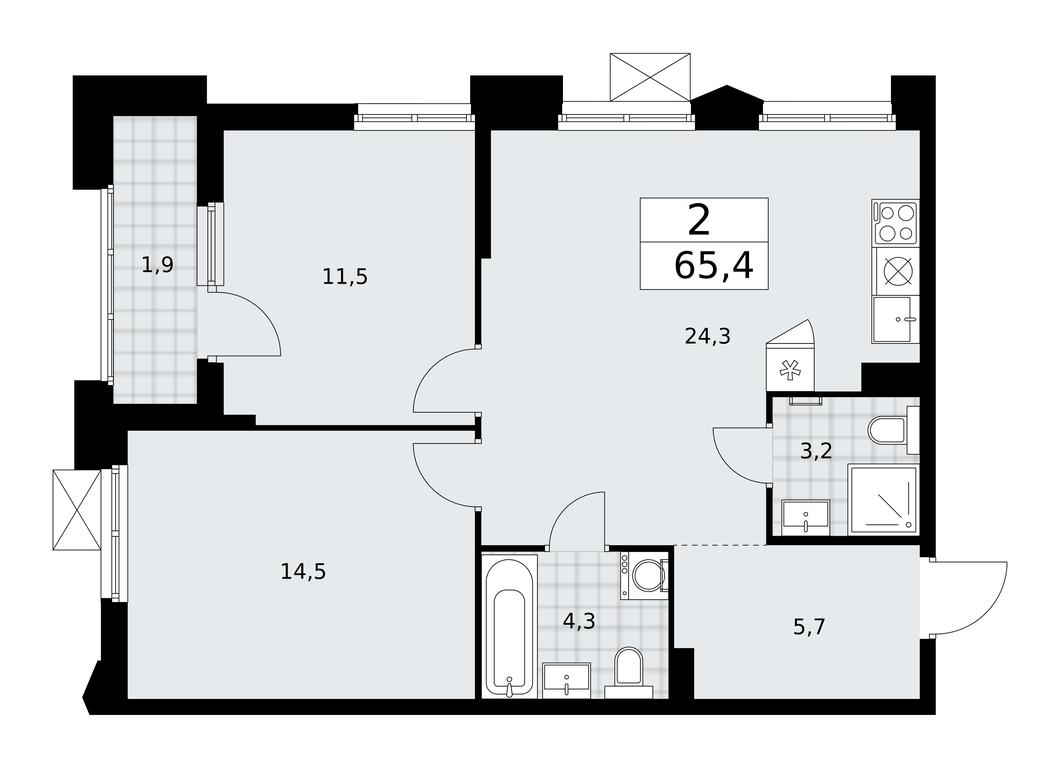 1-BD Apartment Sale, 65.4 sq. m. at Desnarechie, kvartal № 23, Desyonovskoye Settlement, Moscow, Russia #1 1-BD Apartment Sale, 65.4 sq. m. at Desnarechie, kvartal № 23, Desyonovskoye Settlement, Moscow, Russia #1