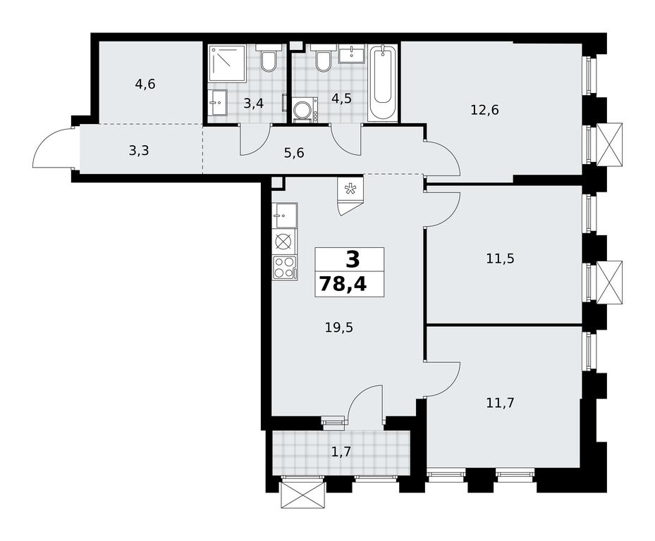 2-BD Apartment Sale, 78.4 sq. m. at Desnarechie, kvartal № 23, Desyonovskoye Settlement, Moscow, Russia #2 2-BD Apartment Sale, 78.4 sq. m. at Desnarechie, kvartal № 23, Desyonovskoye Settlement, Moscow, Russia #2