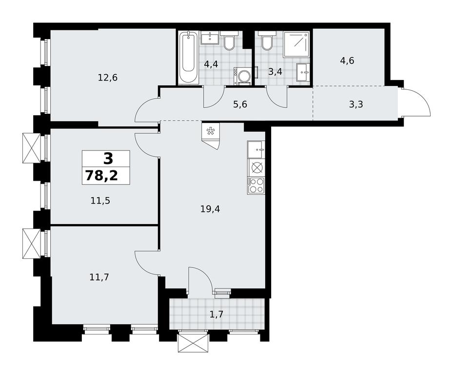 2-BD Apartment Sale, 78.2平方米 at Desnarechie, kvartal № 23, Desyonovskoye Settlement, Moscow, Russia #2 2-BD Apartment Sale, 78.2平方米 at Desnarechie, kvartal № 23, Desyonovskoye Settlement, Moscow, Russia #2