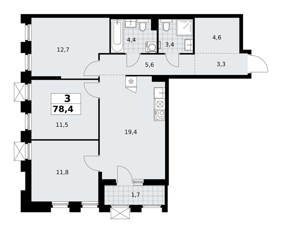 2-BD Apartment Sale, 78.4 sq. m. at Desnarechie, kvartal № 23, Desyonovskoye Settlement, Moscow, Russia #2 2-BD Apartment Sale, 78.4 sq. m. at Desnarechie, kvartal № 23, Desyonovskoye Settlement, Moscow, Russia #2
