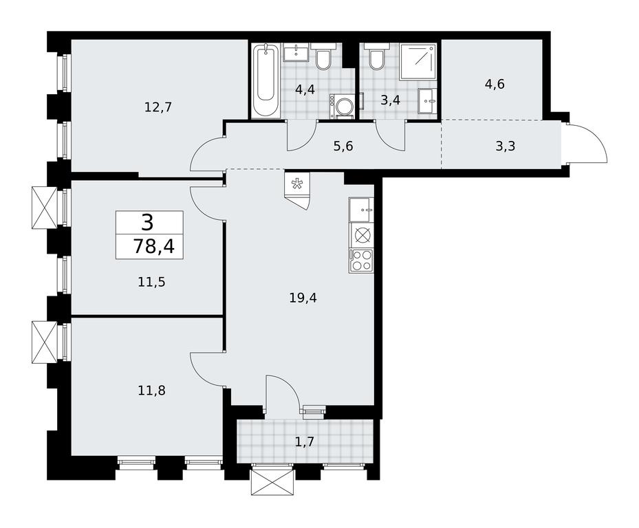 2-BD Apartment Sale, 78.4 sq. m. at Desnarechie, kvartal № 23, Desyonovskoye Settlement, Moscow, Russia #1 2-BD Apartment Sale, 78.4 sq. m. at Desnarechie, kvartal № 23, Desyonovskoye Settlement, Moscow, Russia #1